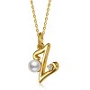 Personalized 14K Gold Plated Initial Pearl Pendant Necklace for all ages: A Charming gold Elegant Keepsake Gift - 3 of 3