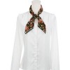 Elerevyo Women's Floral Chiffon Lightweight Skinny Neck Scarf Neckerchief - 2 of 4