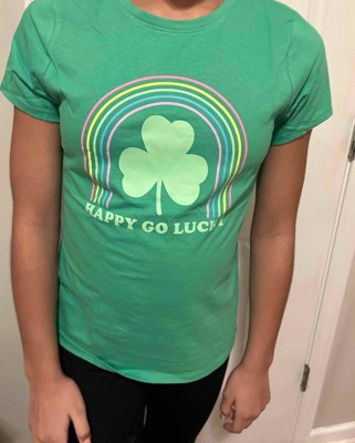 Girls' St. Patrick's Day Short Sleeve 'happy Go Lucky' Graphic T-shirt -  Cat & Jack™ Green Xl : Target