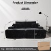 MYINDA 80'' Oversized Double Lounge Chair, Corduroy Recliner, Upholstered Deep Seat Sofa, Living Room Bedroom Reading, Black - 2 of 4
