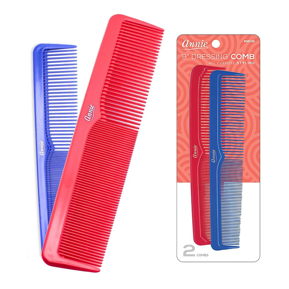 Annie International Dressing Hair Combs - Red and Blue - 2 each