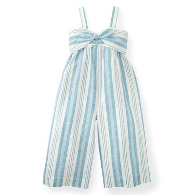 Hope & Henry Girls Wide Leg Sleeveless Jumpsuit with Bow Shoulders 
