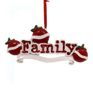 Polarx 2.5 Inch Red Family Glittered Holiday Tree Ornaments - 1 of 2