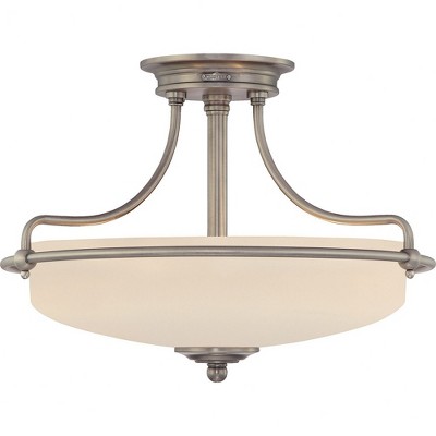 Quoizel Lighting Griffin 3 - Light Semi-Flush Mount in  Antique Nickel