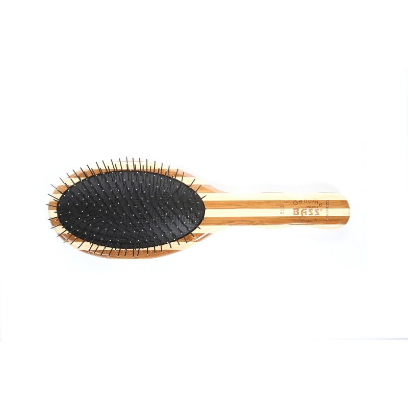 Bass Brushes Style & Detangle Hair Brush with 100% Premium Alloy Pin Pure Bamboo Handle Large Oval, 1 of 6