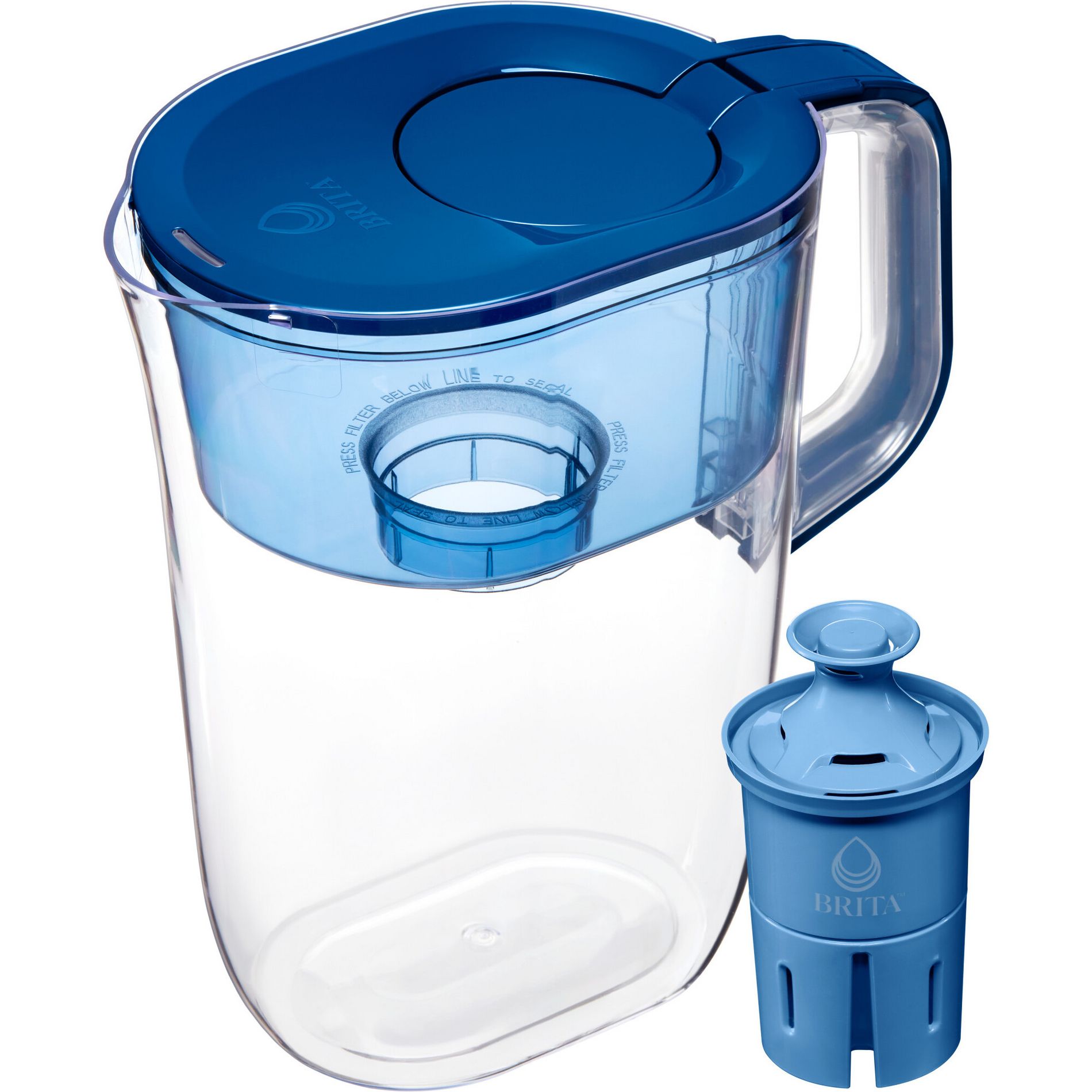 Brita Water Filter 10-Cup Tahoe Water Pitcher Dispenser with Elite Water Filter - Blue: Filters Lead, Mercury, Chlorine