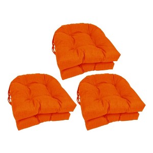 Blazing Needles, 16-inch Spun Polyester Solid Outdoor U-shaped Tufted Chair Cushions (Set of 6) - 1 of 1
