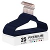 VECELO 25/30/50/60/100 pk Velvet Clothes Hangers Non Slip & Space-Saving Clothes Hangers with Finger Clips & Tie Rack 9 Color - 2 of 4