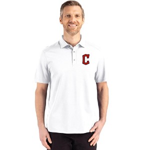 Cleveland Guardians1 Cutter & Buck Advantage Refresh Epic Confidence Recycled Mens Big & Tall Tri-Blend Pique Polo - White - 3X Large Tall - 1 of 1