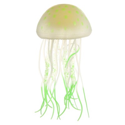 Unique Bargains Silicone Fluorescent Jellyfish Glow Aquarium Decor Ornaments with Suction Cup 2.2"x4.5"
