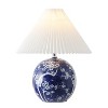 JONATHAN Y Shishen 19.5" Cottage Classic Chinoiserie Ceramic Orb LED Table Lamp with Pleated Shade - 2 of 4