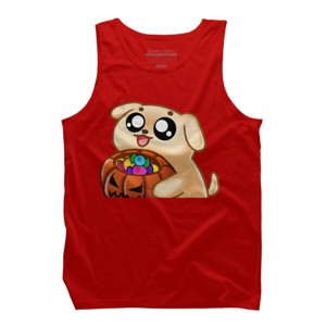 Men's Design By Humans Halloween Candy Pup By Puppers Tank Top - 1 of 3