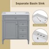 30 Inch Bathroom Vanity with Resin Sink, Modern Storage Cabinet with 2 Drawers, Tip-Out Drawer, Shelf Organizer and Soft-Close Doors - 3 of 4