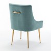 SEYNAR Velvet Upholstered Dining Chair Set of 6, Modern Glam Armless Side Chair ,Green,25"D x 22"W x 33"H - 3 of 4
