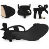 Perphy Women's Open Toe Ankle Tie Ruched Strap Bridal Kitten Heels Sandals - 3 of 4
