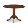 HomeStock Dining room table set of 4 kitchen chairs with Linen Fabric Light Sable color and a dining table with Mahogany Finish - 4 of 4