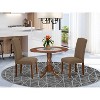 Round Kitchen Table Set 42 Inch with Parsons Chairs - Classic Charm Dining Set - Dark Coffee Finish - 2 of 4