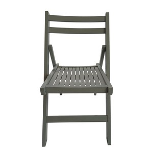 Cesicia Slatted Wood Folding Chair, 4Pcs Patio Accent Chair - 1 of 4