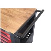 4-Drawer Rolling Tool Cart, Heavy Duty Mobile Workbench with Wooden Top & Open Shelf, Garage & Workshop Storage Organizer, Black - 4 of 4