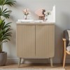 FONTOI 23.6" Storage Cabinet, Sideboard Buffet Cabinet with Adjustable Shelf, Modern Fluted Buffet Cabinet for Dining Room, Walnut, 23.6*"11.8*"27.6" - 4 of 4