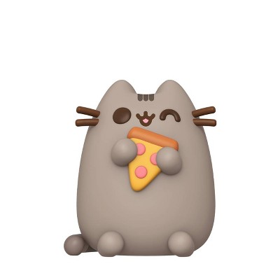 pusheen eating pizza