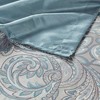 Sapphtopaz Paisley Jacquard Shower Curtain for Bathroom, 72x72" Pieced Solid Top Panel with Contrast Piping,Multicolored Curtains with 12 Buttonholes - 2 of 4