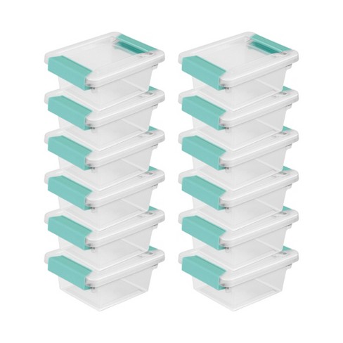 Small Plastic Box, Stackable Mini Plastic Storage Box with Lid