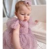 Girl Poppy Dotted Swiss Romper Dress - A Little Lacey - 2 of 3