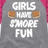 Girls' - Instant Message - Girls Have Smore Fun Shirt Tail Raglan Graphic T-shirt - 2 of 4