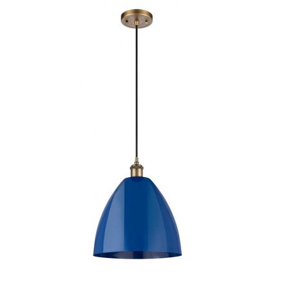 Plymouth Dome - 1 Light Cord Hung Mini Pendant In Industrial Style-14.75 Inches Tall and 12 Inches Wide