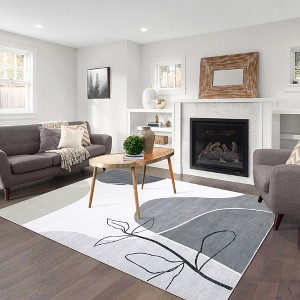 Boho Rug Modern Floral Geometric Abstract Rugs Indoor Accent Rug for Living Room Bedroom - 1 of 4