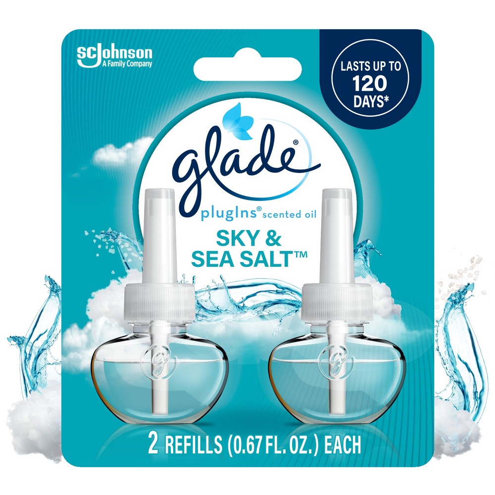 Glade PlugIns Scented Oil Air Freshener Refills - Sky & Sea Salt - 1.34 fl oz/2pk