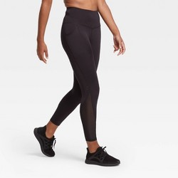 Women's High-Rise Patterned Seamless 7/8 Leggings - JoyLab™ Black S