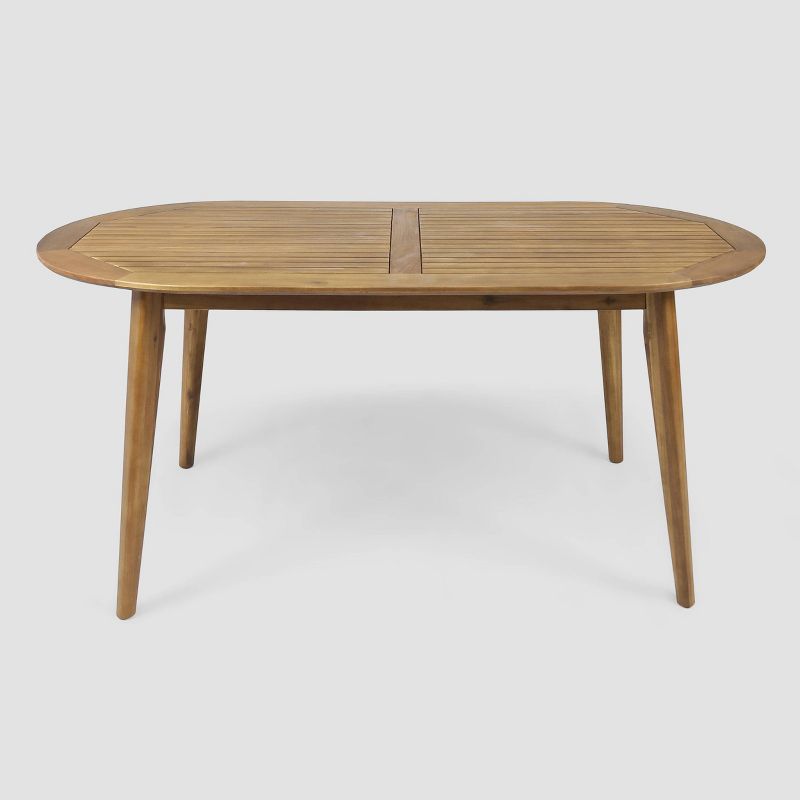 Stamford Oval Acacia Wood Dining Table - Teak - Christopher Knight Home, 1 of 6