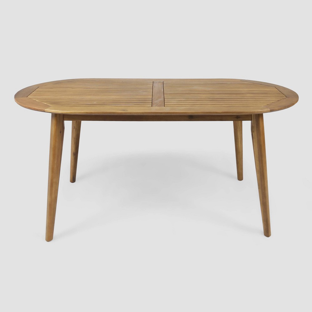 Photos - Garden Furniture Stamford Oval Acacia Wood Dining Table - Teak - Christopher Knight Home
