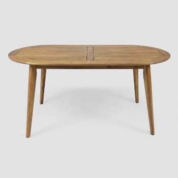 Stamford Oval Acacia Wood Dining Table - Teak - Christopher Knight Home