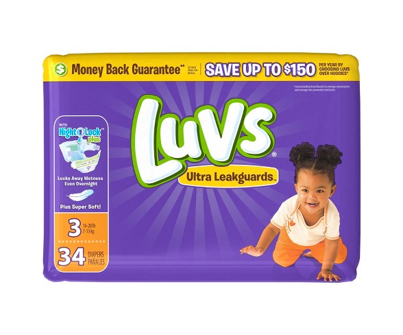 Luvs Disposable Diapers Jumbo Pack - Size 3 (34ct)
