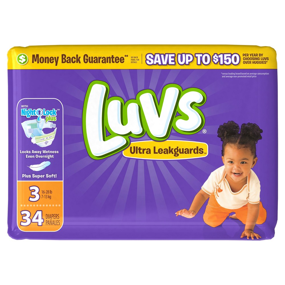 UPC 037000859246 product image for Luvs Disposable Diapers Jumbo Pack - Size 3 (34ct) | upcitemdb.com
