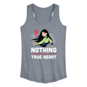 Women's - Disney - Nothing Is Impossible With A True Heart Graphic Racerback Tank - 1 of 4