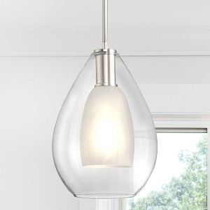 Urban Ambiance Luxury Casual Indoor Pendant,  14-1/4''H x 9-7/8"W x 9-7/8''D,  Brushed Nickel Finish, UHP4930 - 1 of 4