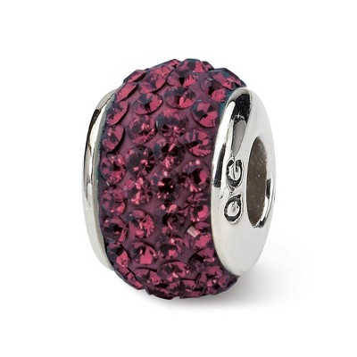Black Bow Jewelry Sterling Silver with Red Raspberry Crystals June Birthstone Bead Charm