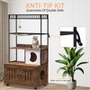 Cat Litter Box Enclosure Furniture – Hidden Cabinet with Storage Shelf, Hammock & Play Ball - 4 of 4