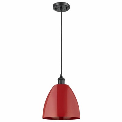 Plymouth Dome - 1 Light Cord Hung Mini Pendant In Industrial Style-12.88 Inches Tall and 9 Inches Wide