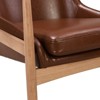 CAVINAS PU Leather Accent Chair,Set of 1/2,Minimalist Chair for Living Room,Bedroom&Study,Reading Chair with High Back,Living Room Furniture,Brown - 3 of 4