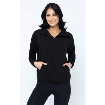 90 Degree By Reflex Womens Citylite Full Zip Jacket with Front Pockets and  Side Bungee Cords - Black - Large