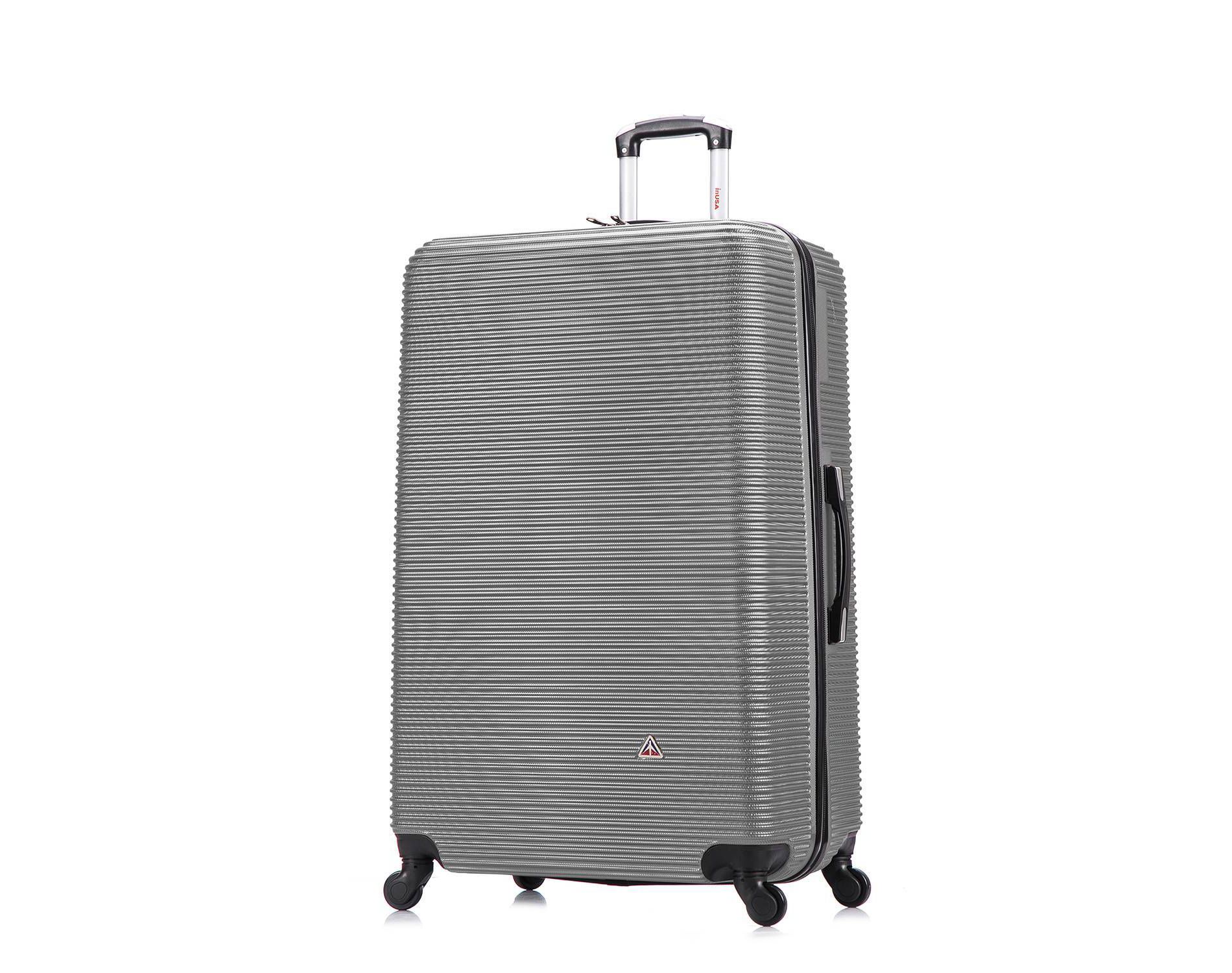 InUSA Large Checked 32" Royal Lightweight Hardside Spinner Suitcase - Silver