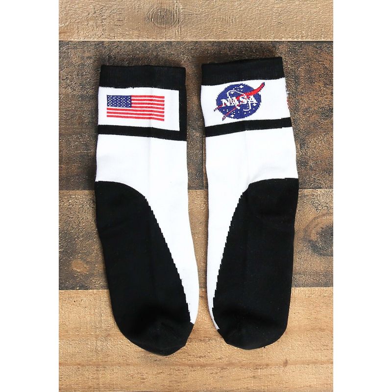 HalloweenCostumes.com One Size Fits Most  Astronaut Kids Socks, Black/White, 2 of 3