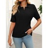 Women's Summer Sweater Short Sleeve V-Neck Casual Sweater Knit Pullover Tops Trendy Spring Summer Outfits - 2 of 4