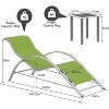 Patio Chaise Lounge Set of 3, Outdoor Reclining Pool Chairs with Side Tables All-Weather Sun Loungers for Poolside, Beach, Balcony - 2 of 4