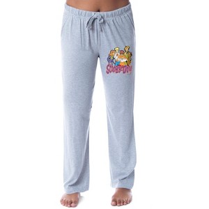 Scooby-Doo Womens' The Gang Shaggy Velma Fred Daphne Sleep Pajama Pants Grey - 1 of 3
